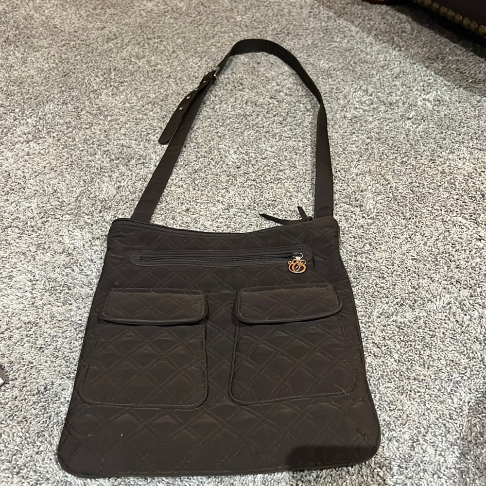 Vera Bradley Brown Microfiber Crossbody Bag